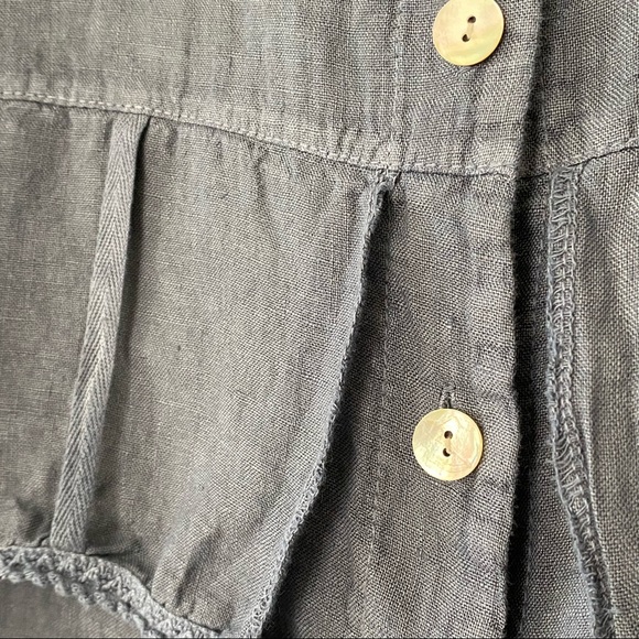 Made in Italy brand Blue Linen Button-Up Blouse - Picture 5 of 10